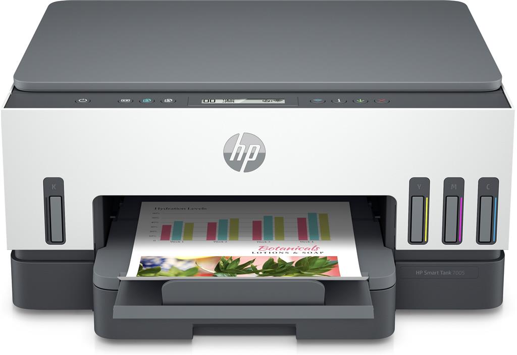 HP Smart Tank 7005 All-in-One Printer - Print, Scan, Copy, Wireless - Up to 9 PPM Print Speed Color (ISO) - 28B54A HP Smart Tank 7005 All-in-One Printer - Print, Scan, Copy, Wireless - Up to 9 PPM Print Speed Color (ISO) - 28B54A